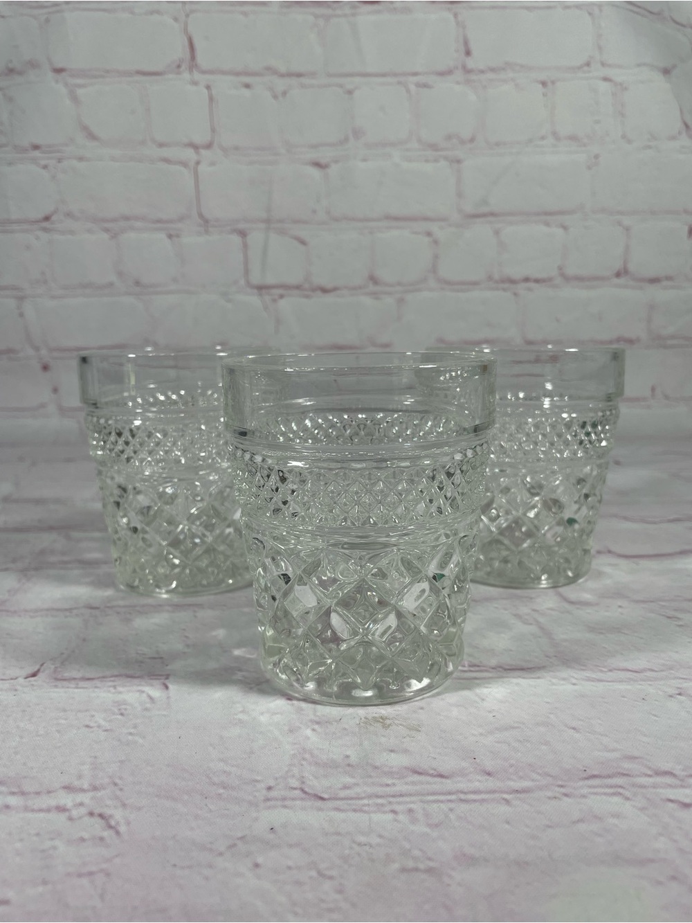 Vintage Anchor Hocking Wexford Old Fashioned Clear Glasses Set of 3